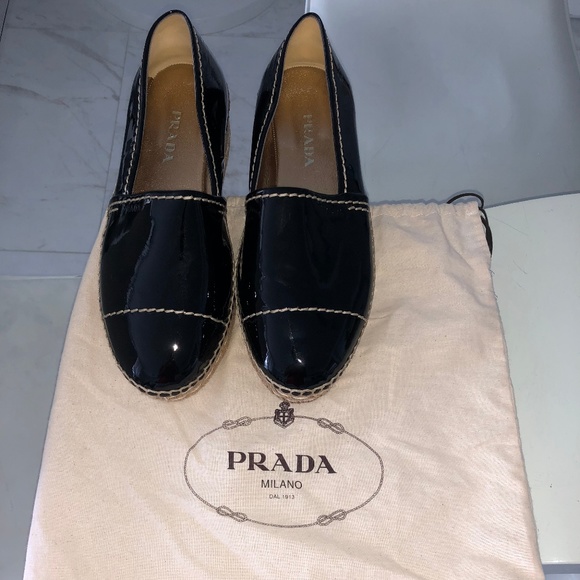 Original PRADA Leather Platform Espadrilles - Picture 4 of 7
